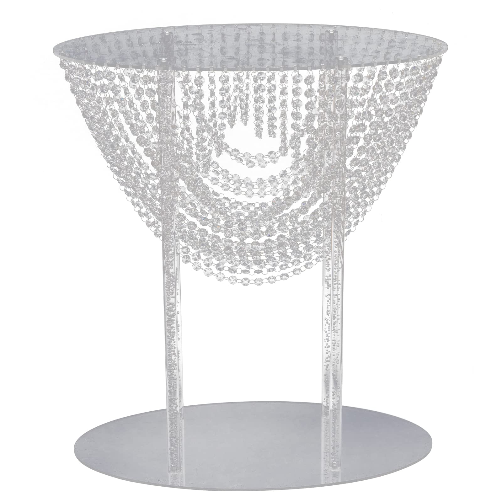 Acrylic Flower Stand Crystal Vase 2 Pcs, Oval Clear Centerpieces for Wedding Table Decorative, Party Ceremony Centerpiece Stand with Crystal for Elegant Wedding