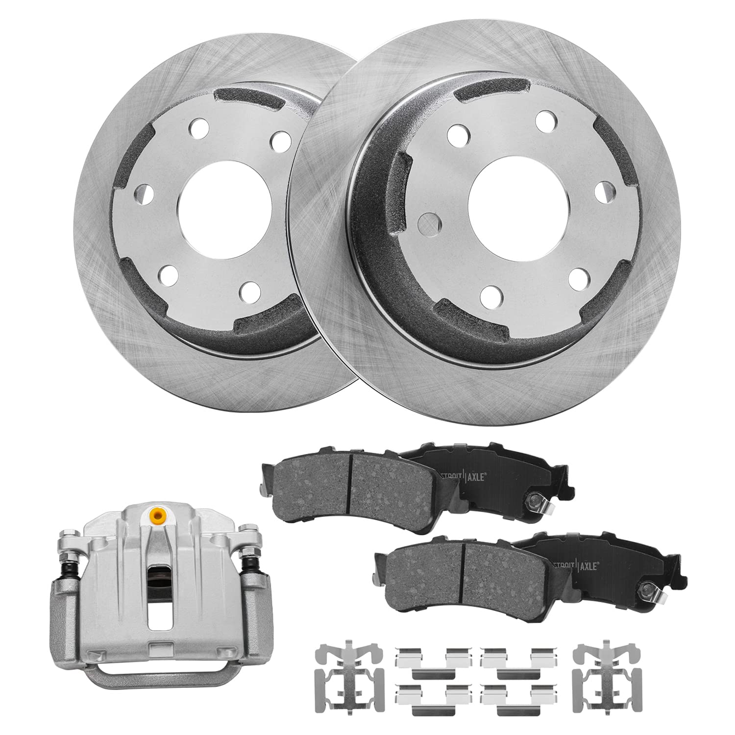 Detroit Axle - 325mm Rear Disc Rotors Brake Pads Left Caliper Replacement