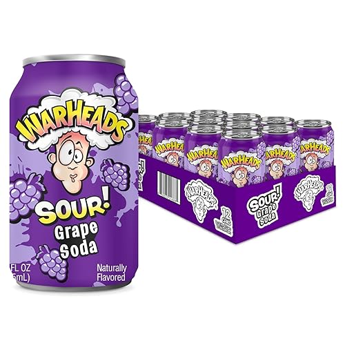 Miniatura 13 de Soda de frutas ácidas con sabores clásicos de Warheads – Refresco agridulce perfectamente equilibrado – Warheads Candy Throwback Treat, soda