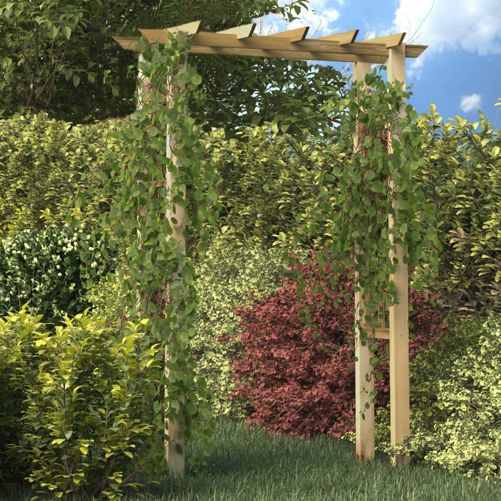 Arco per rose da giardino, 150 x 60 x 204 cm, in legno di pino impregnato verde, arco stabile per piante rampicanti come rose, crea un ingresso elegante e bello