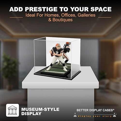 Vista 184 de Better Display Cases Versátil vitrina de acrílico transparente - Caja rectangular grande con base blanca 18" x 12" x 3" (BK09)