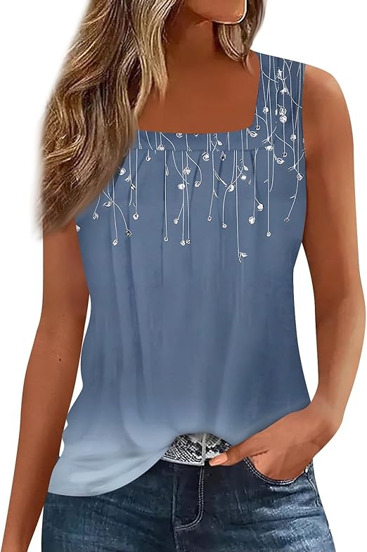 Spring Summer Plus Size Dressy Tank Tops for Women 2025 Womens Workout Floral Boho Beach Sleeveless Shirts Blouses