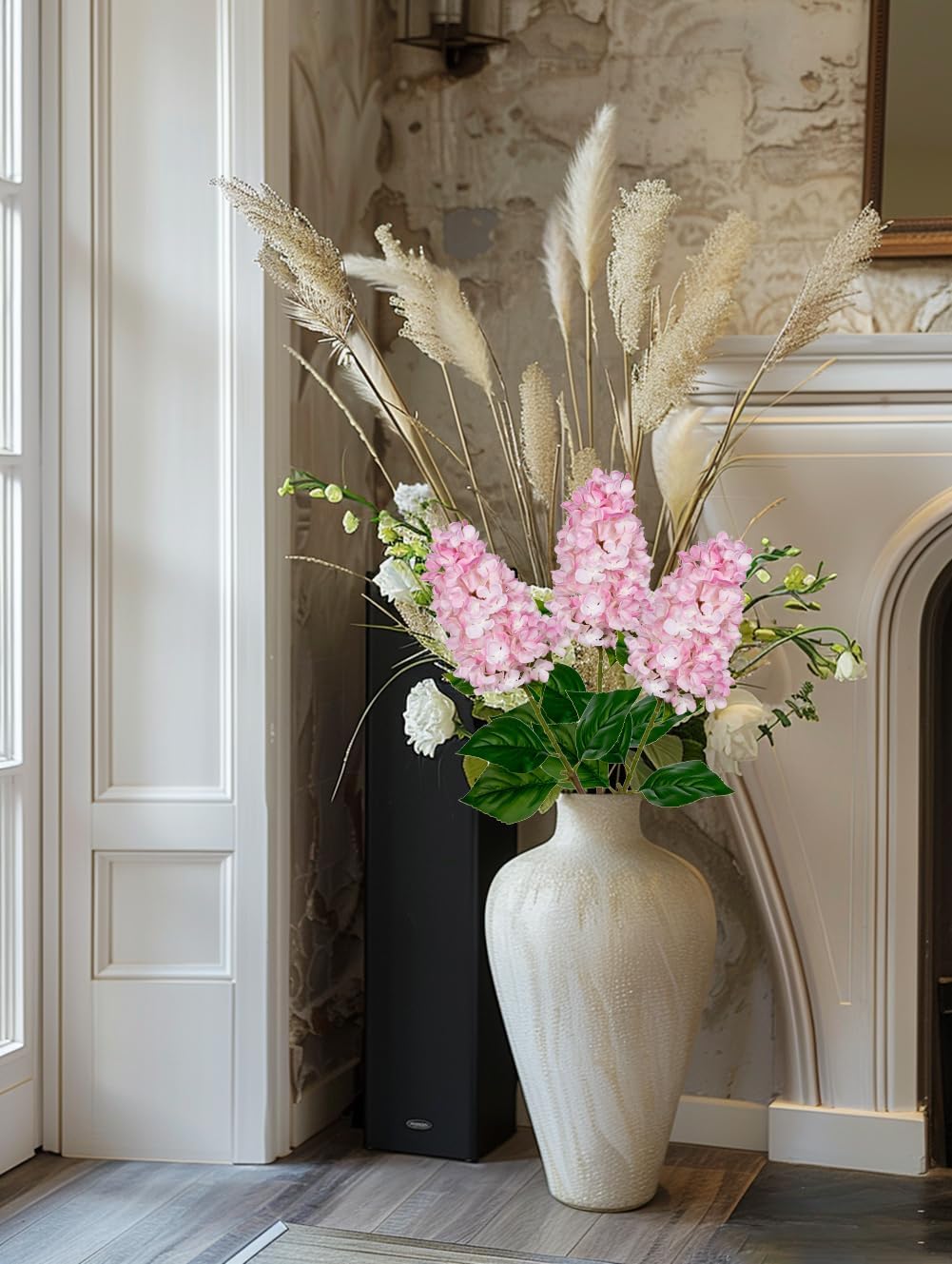 3PCS Fake Flowers Hydrangea Artificial Flowers 28" Long Stem Pink Faux Flowers for Vase, Real Touch Silk Flowers Décor for Floral Arrangement Home Farmhouse Office Hotel Decoration - Image 5