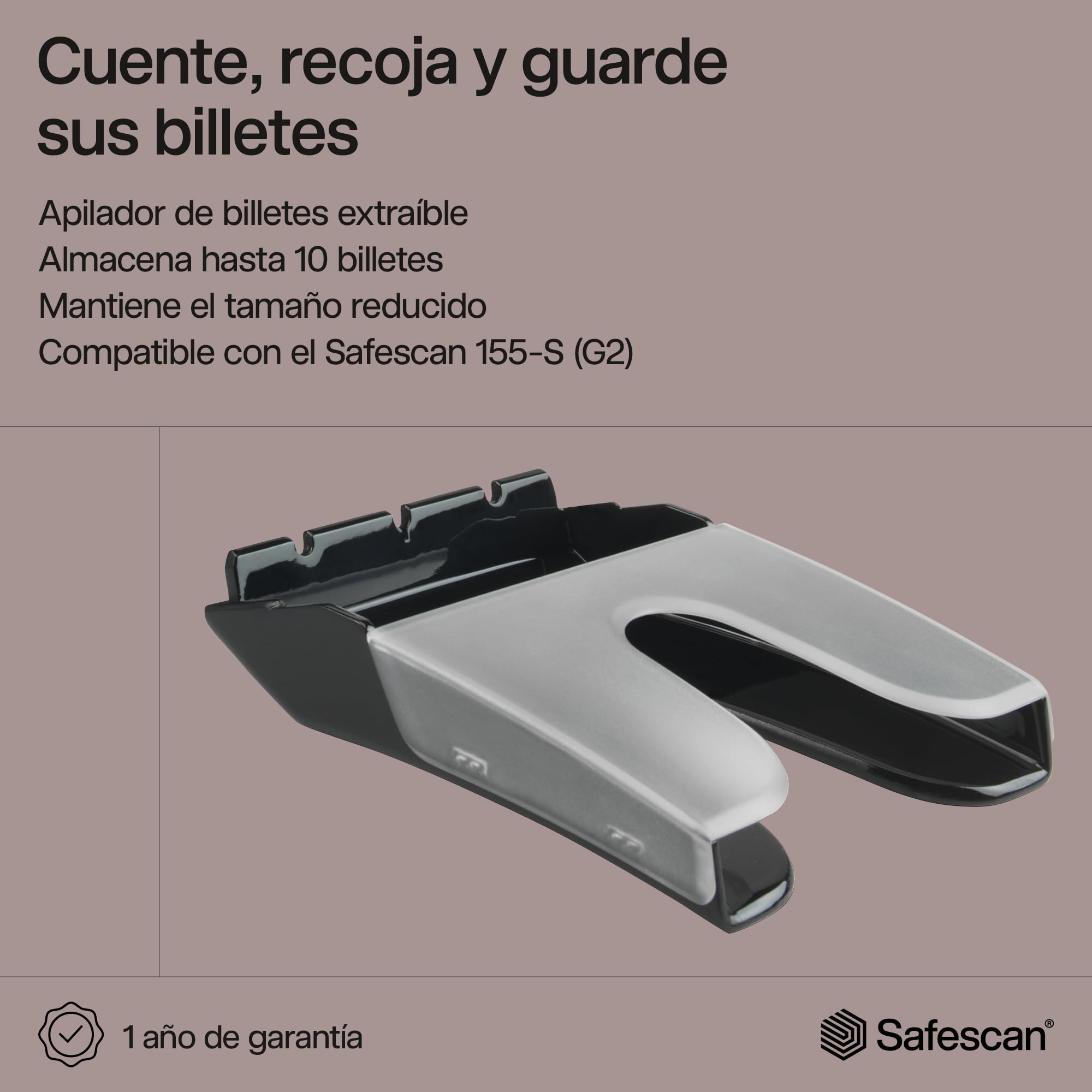 Safescan RS-100 Apilador recoger billetes verificados detector billetes falsos extraíble fija Safescan 155-S