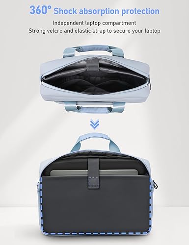 Miniatura 4 de Bolsa de hombro para laptop de 15 a 16.3 pulgadas, resistente al agua, compatible con MacBook Pro 16, MacBook Air 15 M4, HP, Dell, ASUS Notebook,