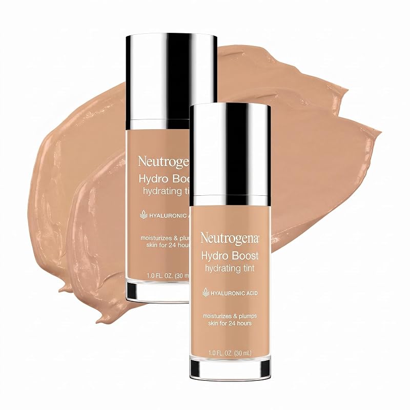 Base com Cor Neutrogena Hydro Boost, ácido hialurônico, gel aquoso sem óleo, tom Nude 40, Pacote com 2
