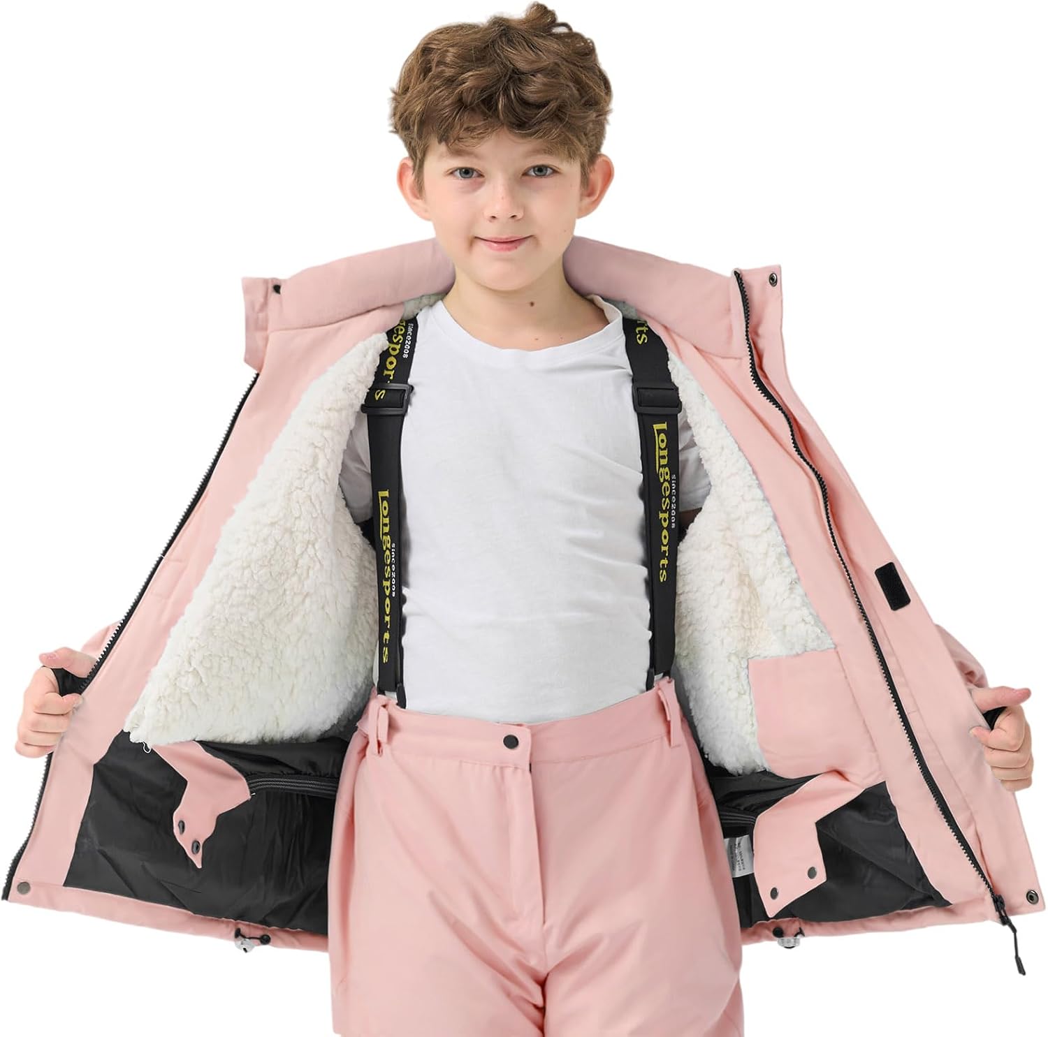 Winter Kids 2 Piece Ski Suit Boys/Girls Thicken Warm Hooded Jacket and Ski Pants Snowsuit Snowboarding Clothes - Image 6