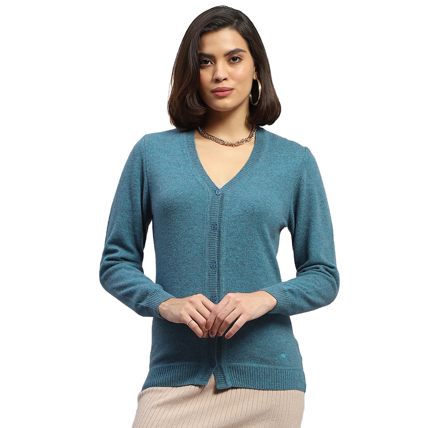 monte carlo Women's Wool Blend V-Neck Cardigan-picture-10