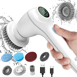 COO Electric Spin Scrubber Cordless Cleaning Brush Scrubber Home Power Scrubber for Cleaning Bathroom Kitchen Cleaning Brush with