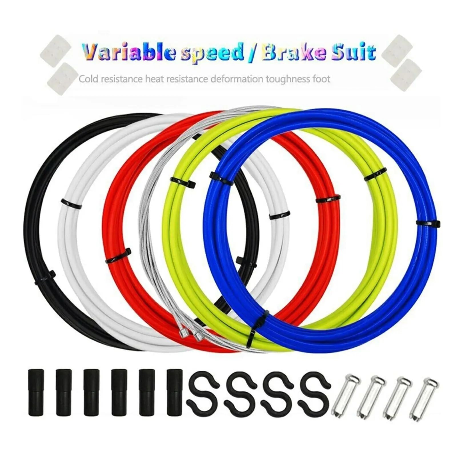 Mountain Road Bike Bremskabel Vorne Hinten Bremse Getriebe Kabel Ers Set für Mountainbikes(White)