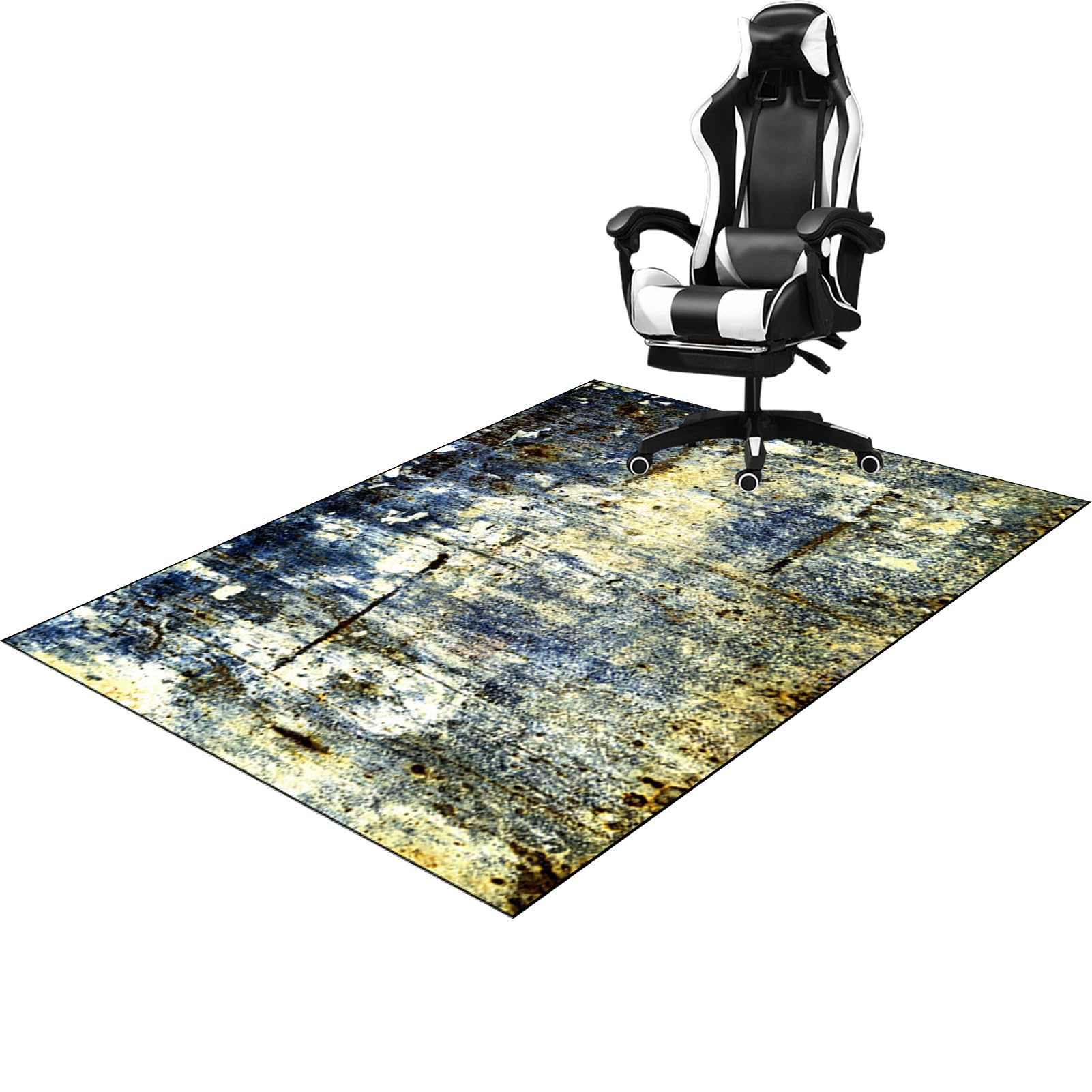 Qesjodfu Gaming Chair Mat for Hard Floors 100 x 120 cm, Floor Protection Mat for Hard Wood Tile Floors, Heavy Duty Office Chair Mats for Carpeted and Hardwood Floor, Non-slip Rectangle Desk Chair Mat