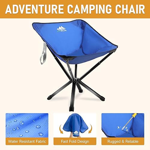 Miniatura 5 de Sillas de camping ligeras para adultos - Diseño plegable compacto y portátil, marco de aluminio que soporta 200 libras. Ideal para senderismo,