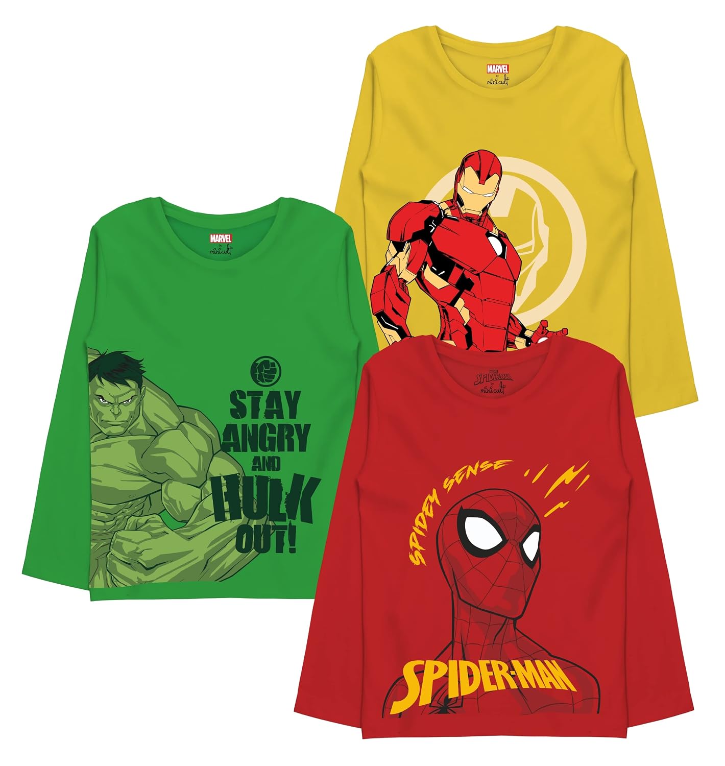 minicult Marvel Avenger Regular Fit Character Printed Full Sleeves Tshirt for Boys and Girls(Blue c18)(Pack of 3) - Review, Price and Buying Guide