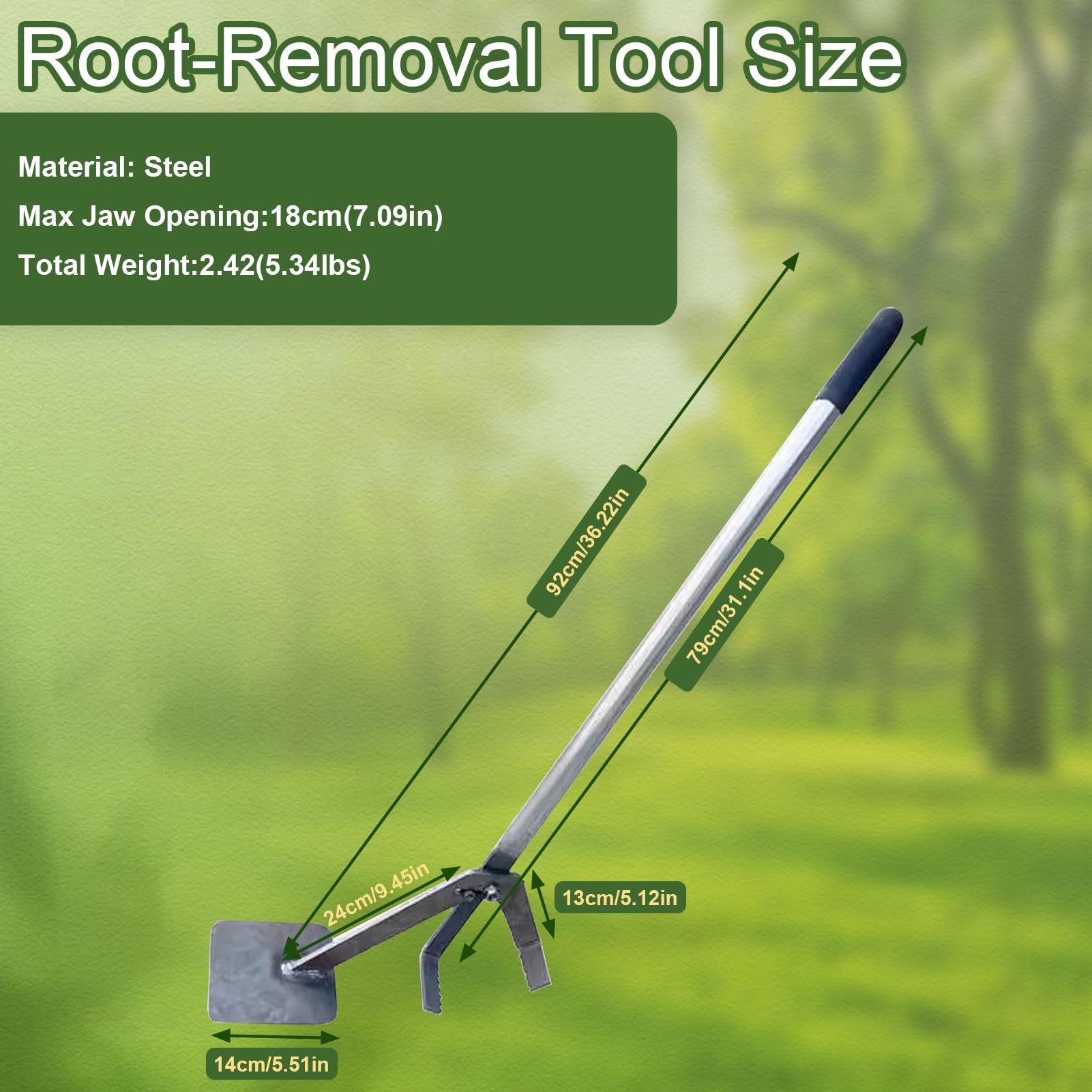 Heavy Duty Salling Puller, rimozione della radice dell'albero con Maniglia Lunga per l'uproot di steli e arbusti di Legno, Il Design della Leva Riduce Il Ceppo Posteriore per la Pulizia del Terreno