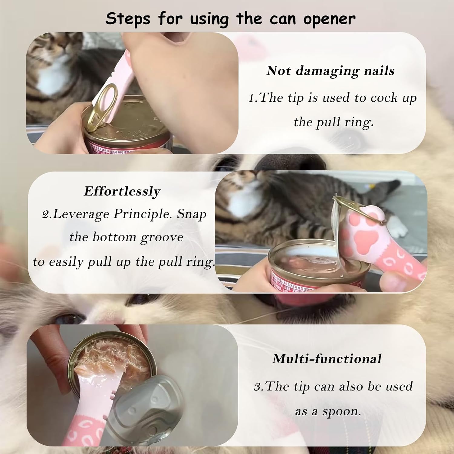 Original Canned Dog Food Storage Container | Wet Food Can Opener Spoon | Silicone Pet Can Lid | BPA Free, Airtight, Dishwasher & Freezer Safe(Pink) image 4