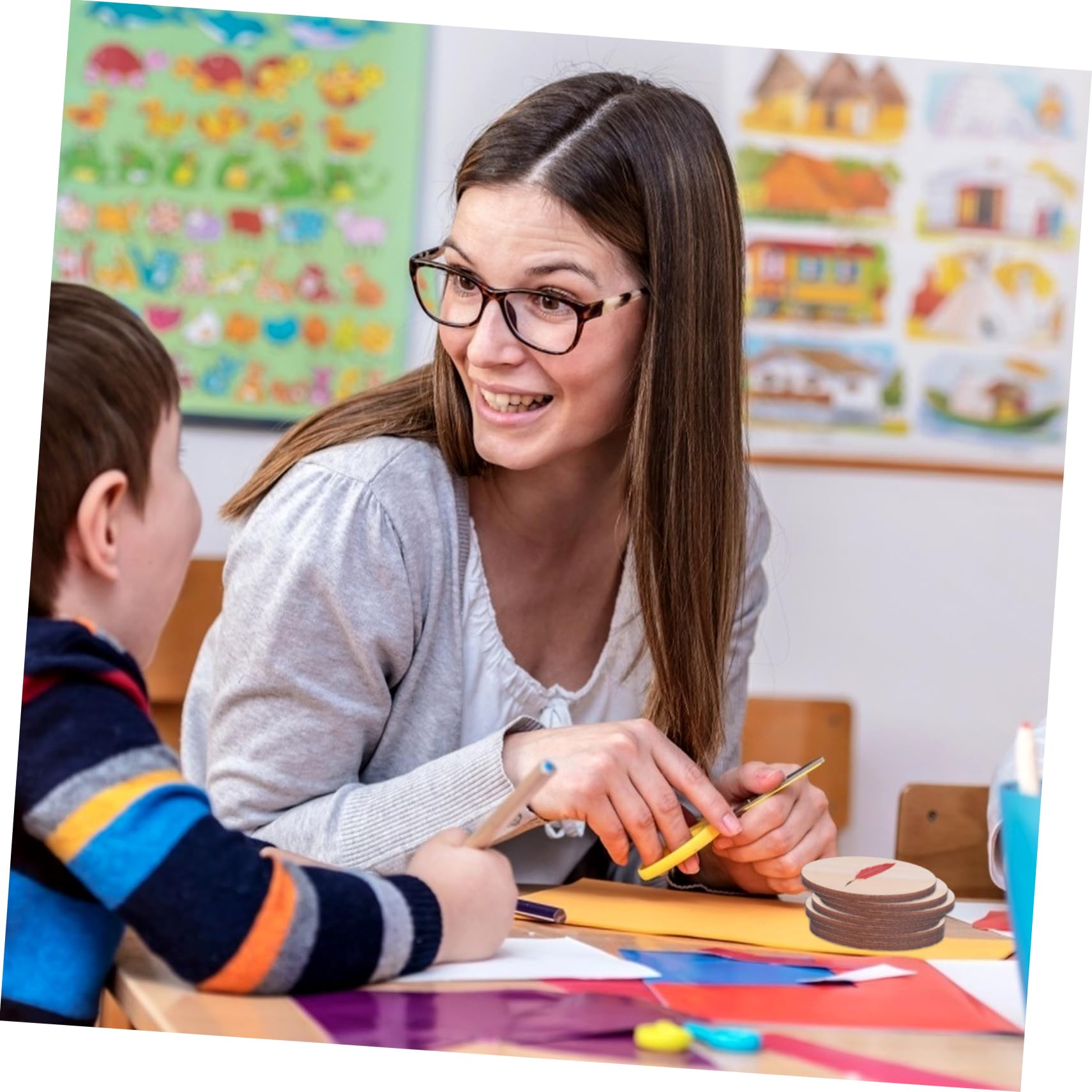 SHINEOFI 3 Sätze Runde Holzbretter Diy-material Schreibendes Pappelsperrholz Diy Liefert Tabletts Geschmücktes Zubehör Untersetzer Zum Bemalen Handwerk Walnussscheibe Runden 10 Stück * 3