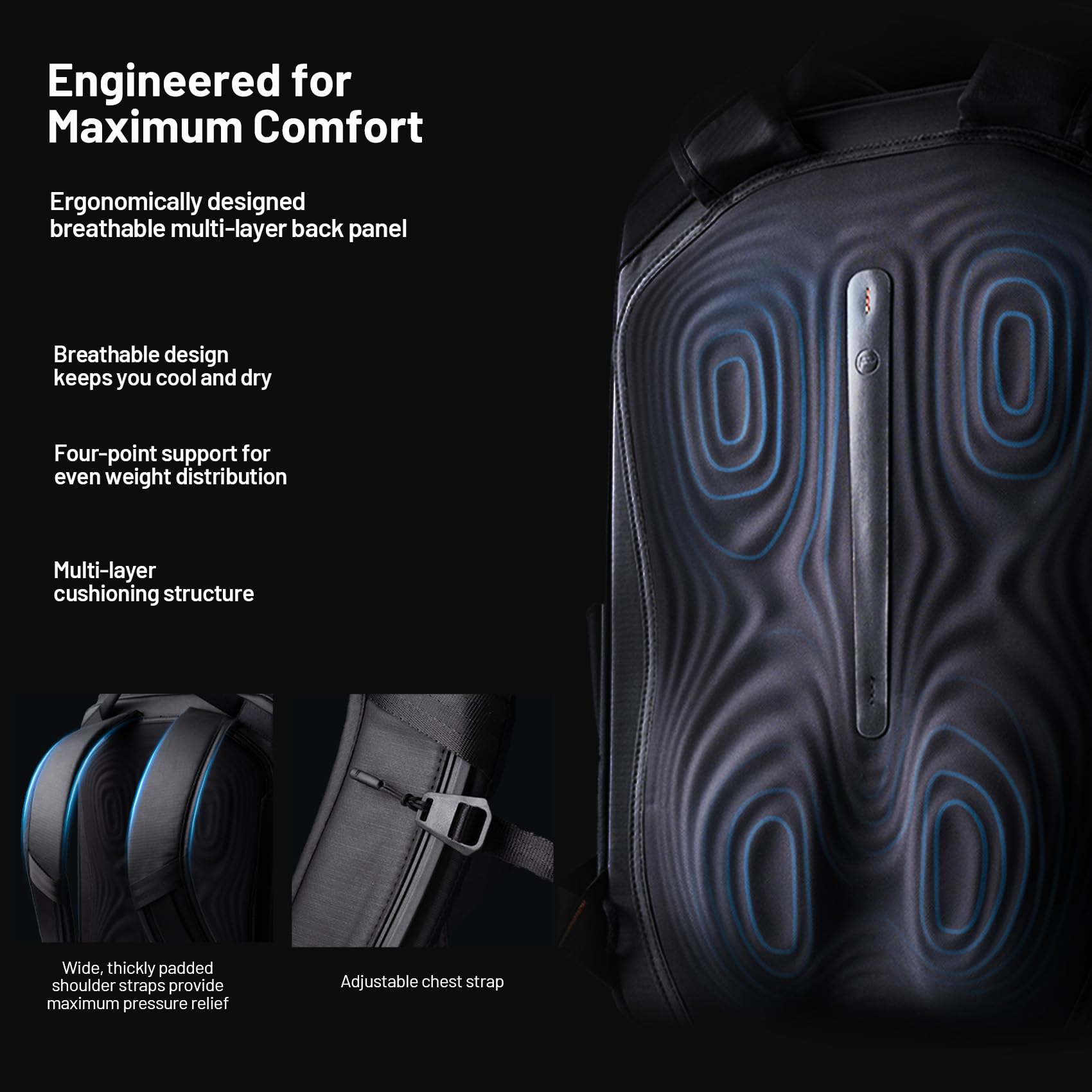 PGYTECH OneGo 2 Zaino Fotografico 25L con Vano Laptop/iPad Zaino Impermeabile per Fotografia Urbana e Viaggi, Compatibile con Sony/Canon/Nikon/DSLR/Fotocamere Mirrorless.Nero opaco