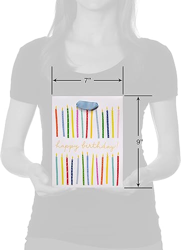 Miniatura 4 de Papyrus Bolsa de regalo de cumpleaños de 9 pulgadas, velas de feliz cumpleaños (1 bolsa)