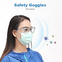 Vista 2 de LASMEX Elegantes gafas de seguridad para mujeres y niñas, gafas anti-vaho, gafas protectoras, gafas transparentes