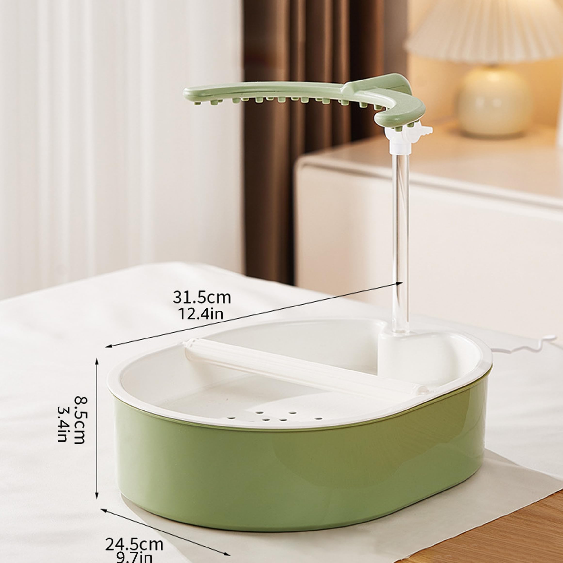 Baño para pájaros para Jaula, Ducha para pájaros con circulación automática 2 en 1, baño para Loros con Controlador de Velocidad Ajustable y Percha de PP.