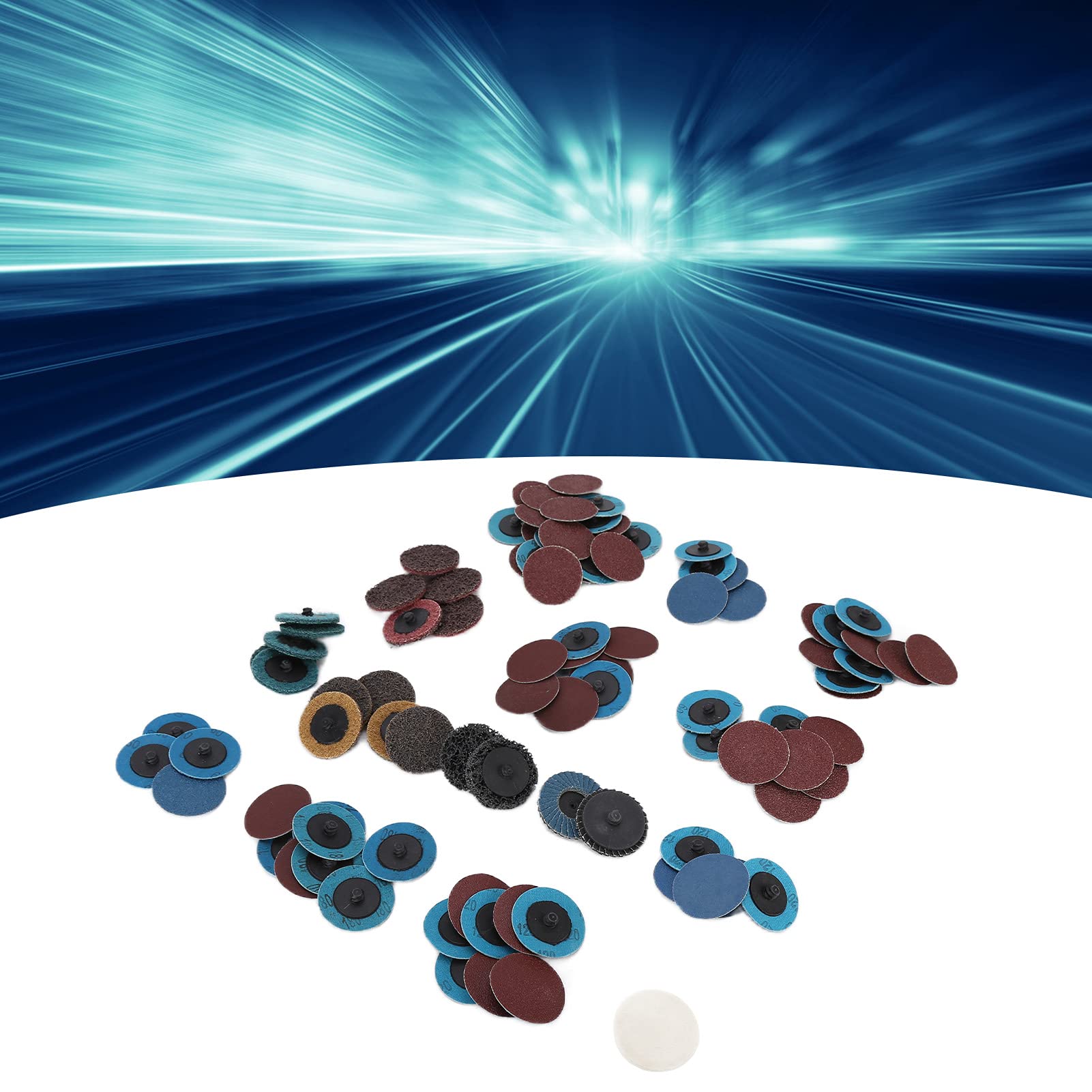 Ejoyous Juego de Discos de Lijado Kit de Almohadillas de Discos de Lijado de Nailon 101 Piezas con Corindón de Alúmina y Circonio de Grano 40 a 240 para Pulido de Madera Desbarbado de Metales