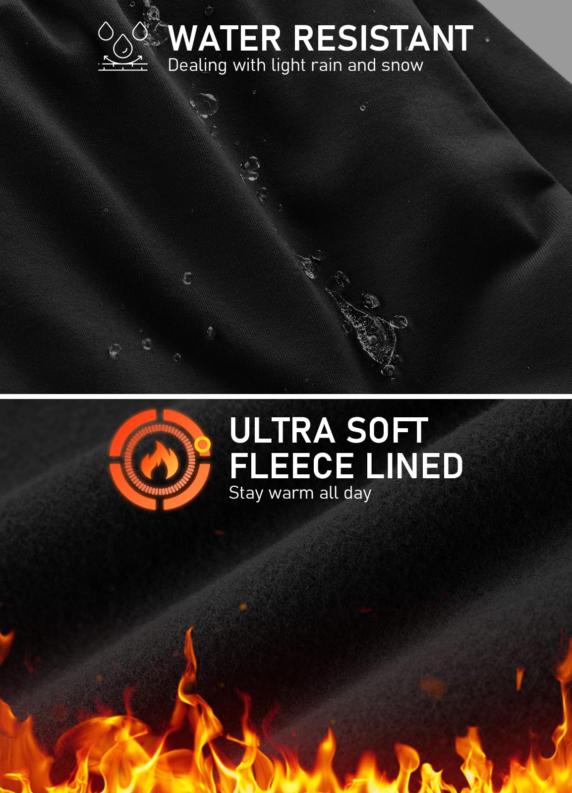 Pantaloni da jogging da donna foderati in pile, impermeabili, invernali, da trekking, da neve