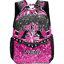 Personalized Sport Bag Cheer Rose Purple Cheerleader Laptop Backpack Casual School Backpack for Women Men Gift