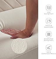 Vista 5 de mopio 76.4" Futon Sofa Bed, Couch, Loveseat, Sleeper Sofa, Mid Century Modern Futon Couch, Sofa Cama, Couches for Living Room (Snow Velvet)