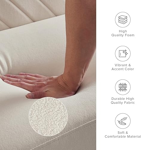 Miniatura 14 de mopio - Sofá cama futón, de 76.8 pulgadas, sofá pequeño biplaza, moderno de mediados de siglo, sofás para sala de estar (terciopelo rosa viejo) 1 -