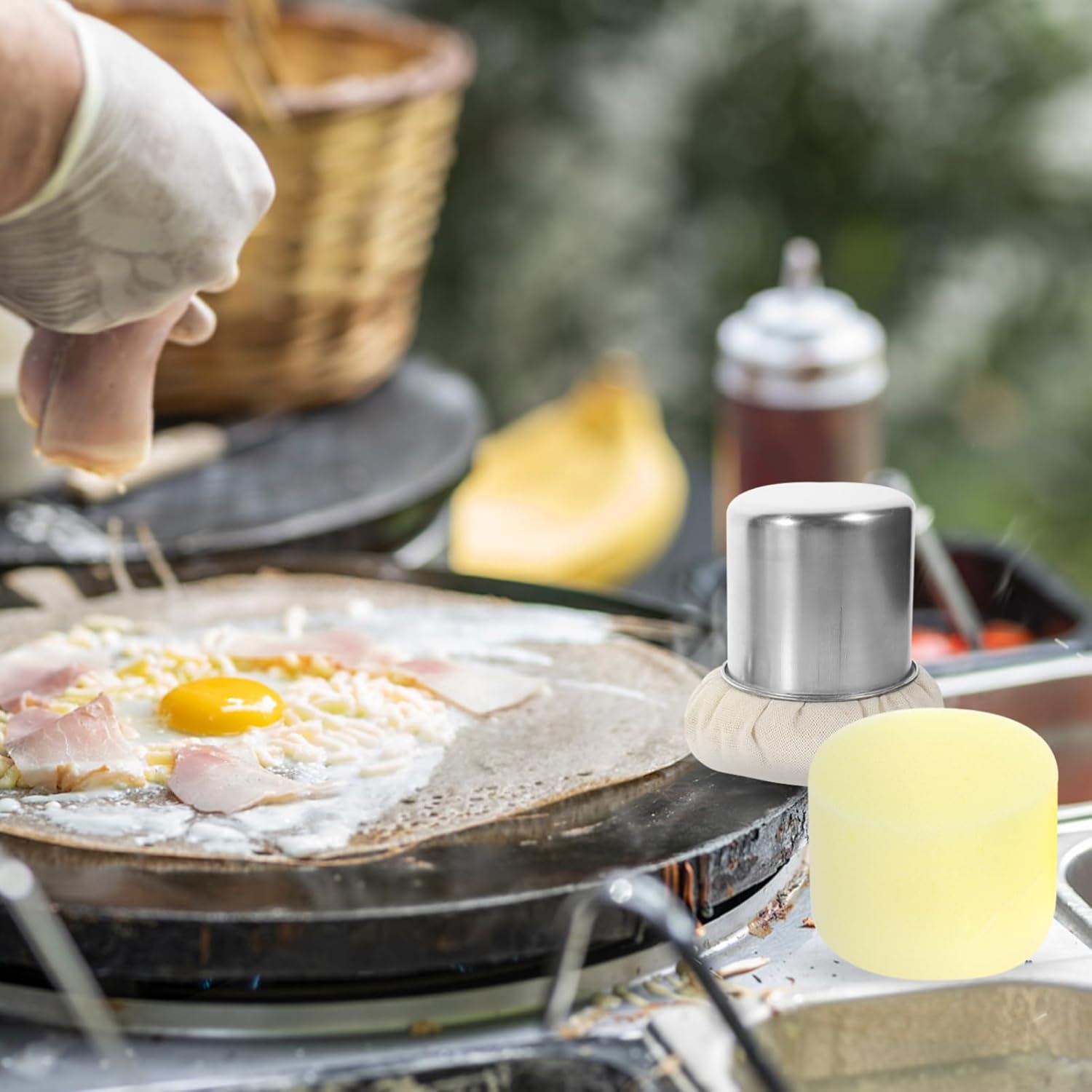 3sets Oil Wiper Replace Inner Core for Pancake Cooking Kitchen Oil Brush Home Wiper Grease Baking Brush Fabric