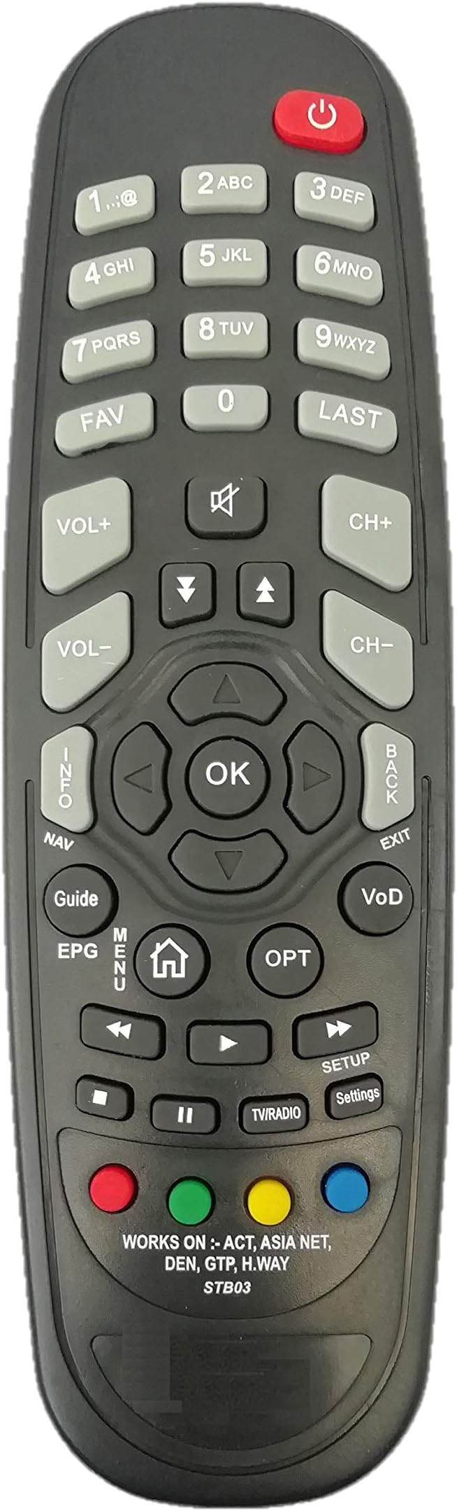 LipiWorld® STB03 Remote Control Compatible for Hathway Set Top Box Remote