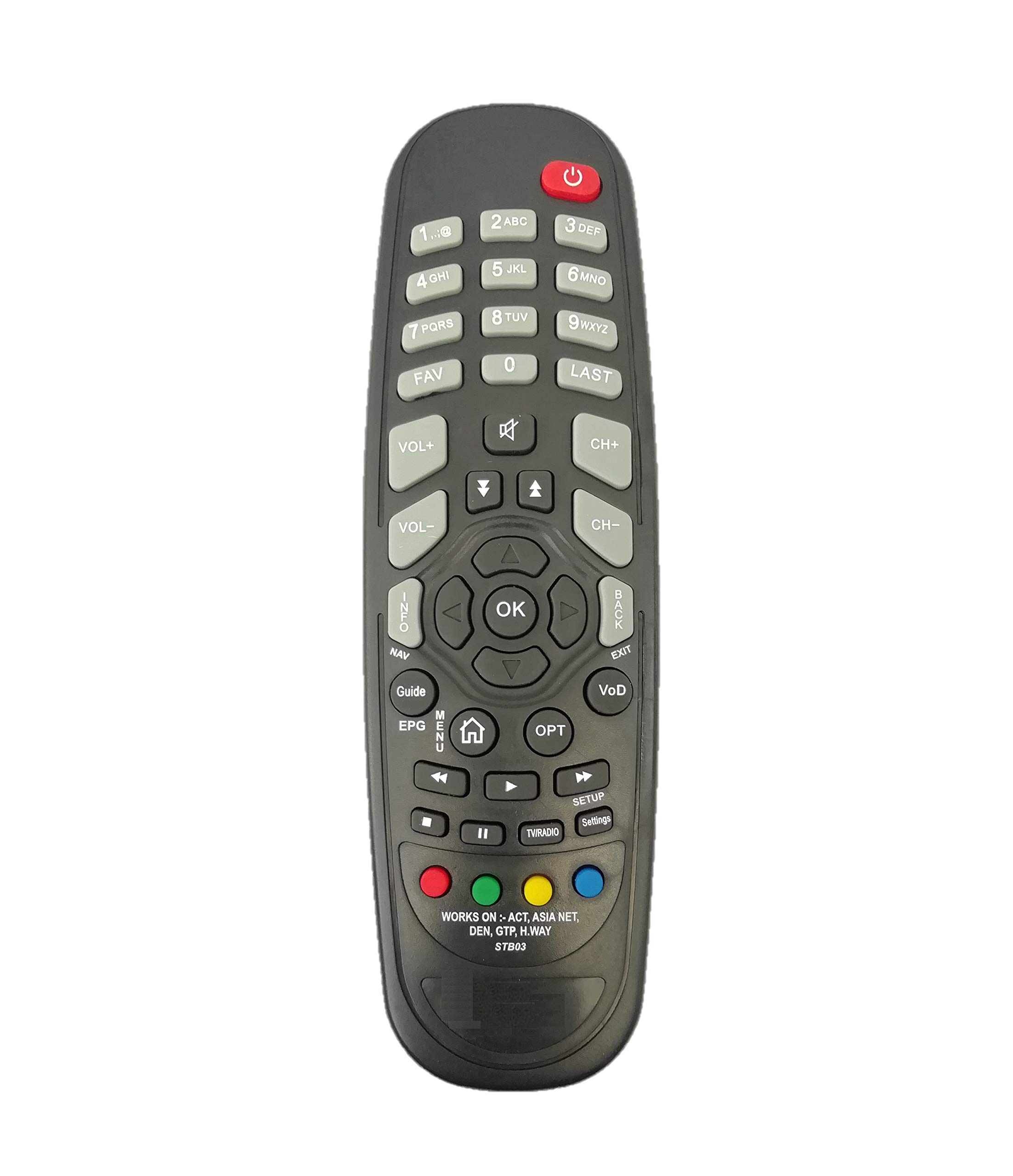 LipiWorld® STB03 Remote Control Compatible for Hathway Set Top Box Remote