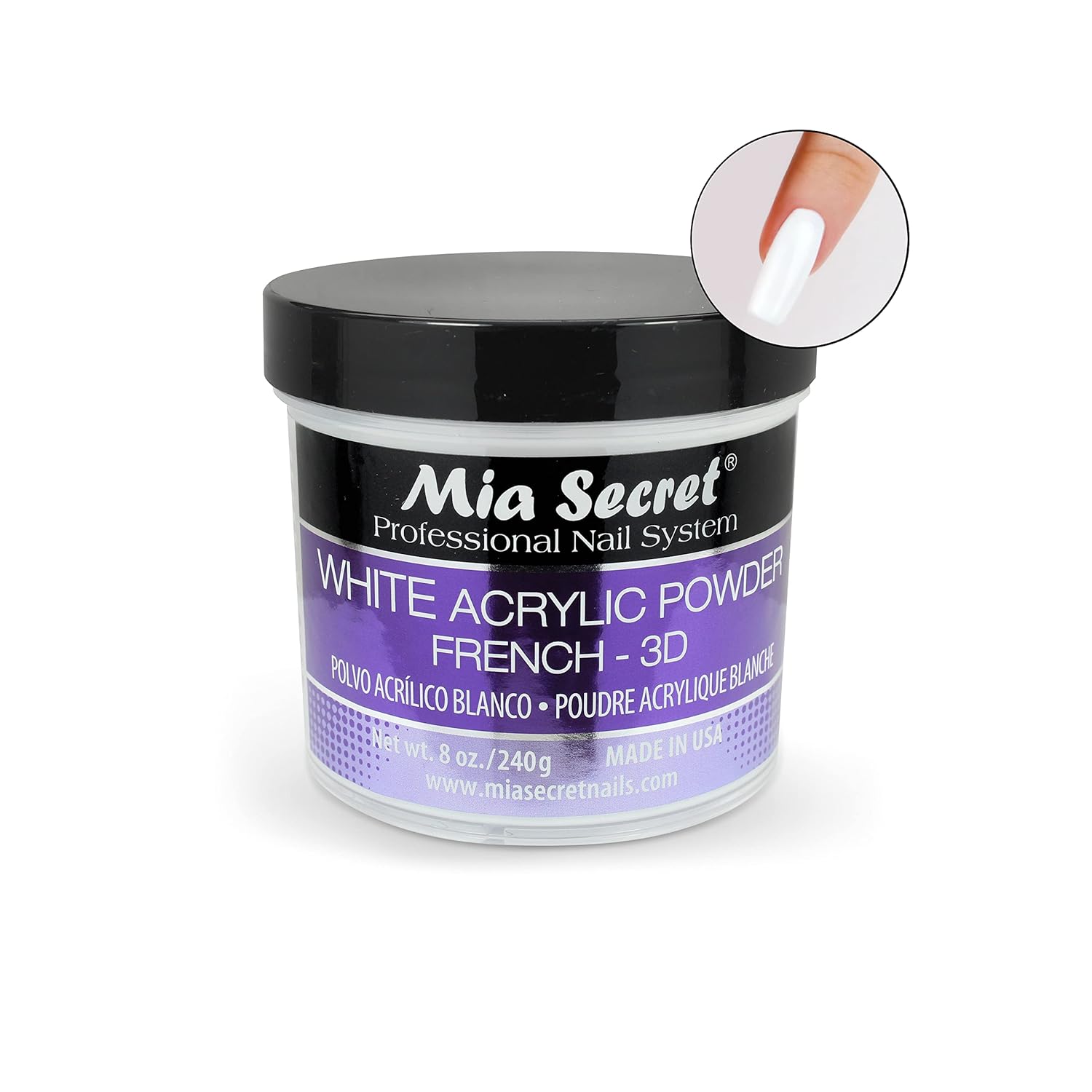 Mia Secret White Acrylic Powder (8oz)