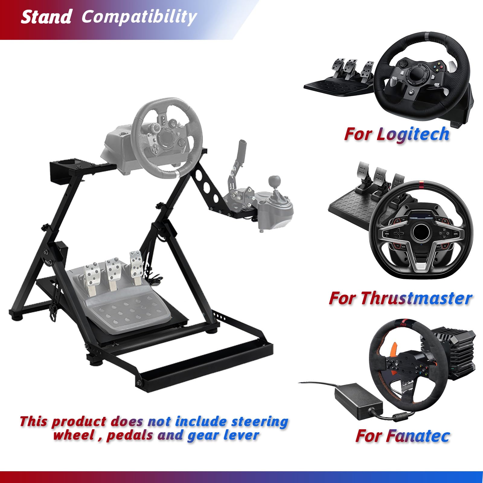 Minneer X-förmige faltbare Racing Lenkrad Ständer mit Sitz Fixierung Slot für Logitech G29 G920 G923 Thrustmaster einstellbar Simulator Cockpit