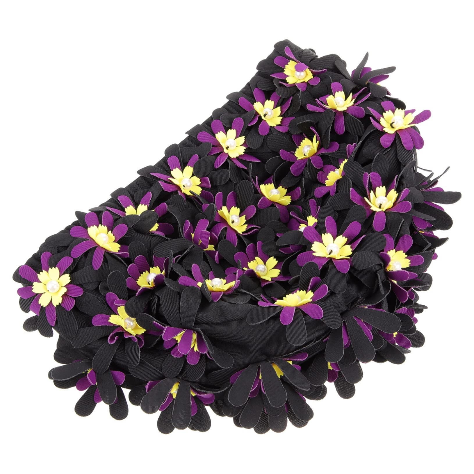 TOYANDONA Aumentar El Sombrero De Natación De Flores Gorro De Baño De Tela para Mujer y Adulto Gorra De Mujer Gorro De Baño Chicas Nadar Largo Tapa Gorra De Baño Poliéster