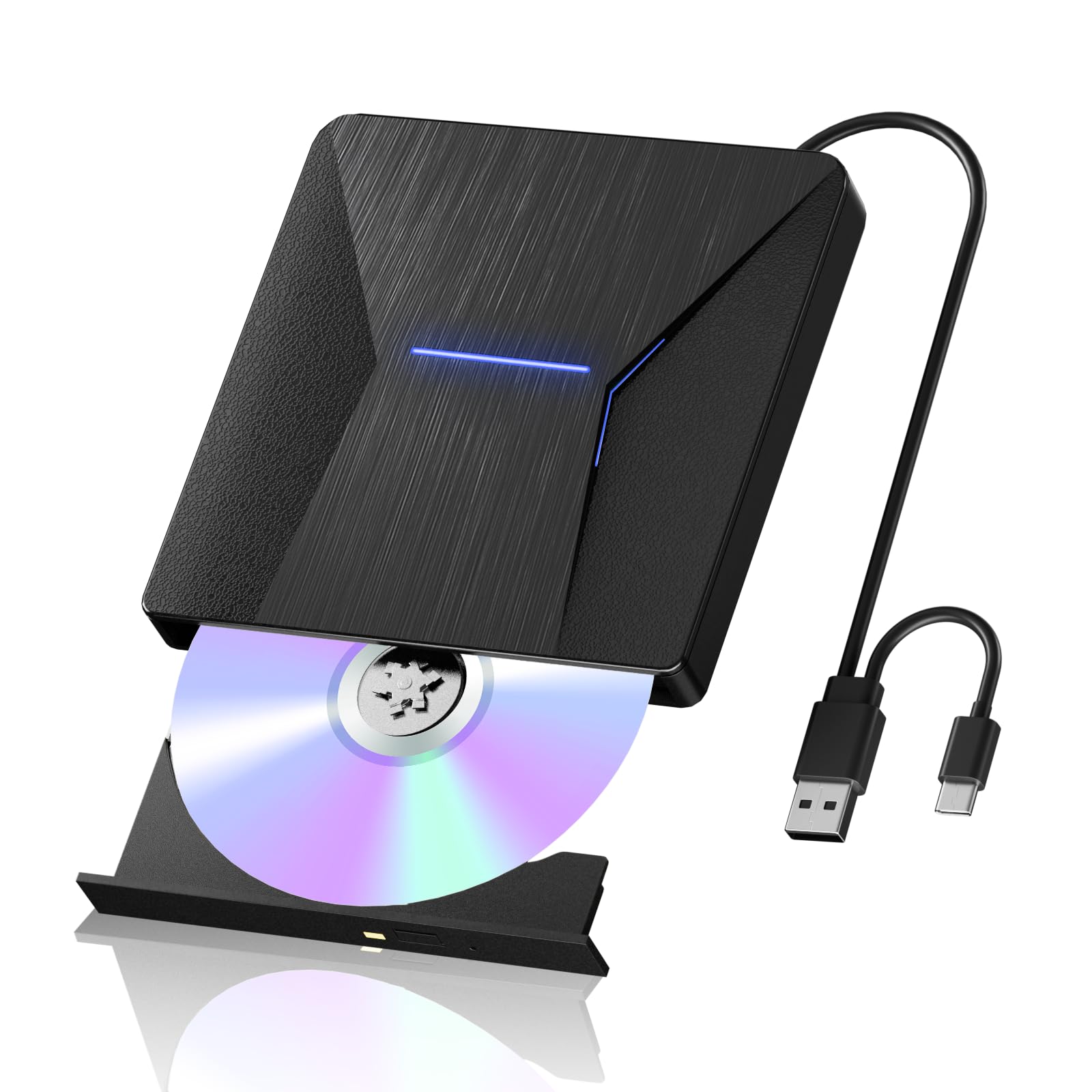 Unidades BLU-Ray externas para Laptop, Unidad Blueray/DVD Externa para PC, USB 3.0 y grabadora Bluray Tipo C, Lector de CD DVD BLU Ray Compatible con Windows XP/7/8/10, portátil, Escritorio, MacOS