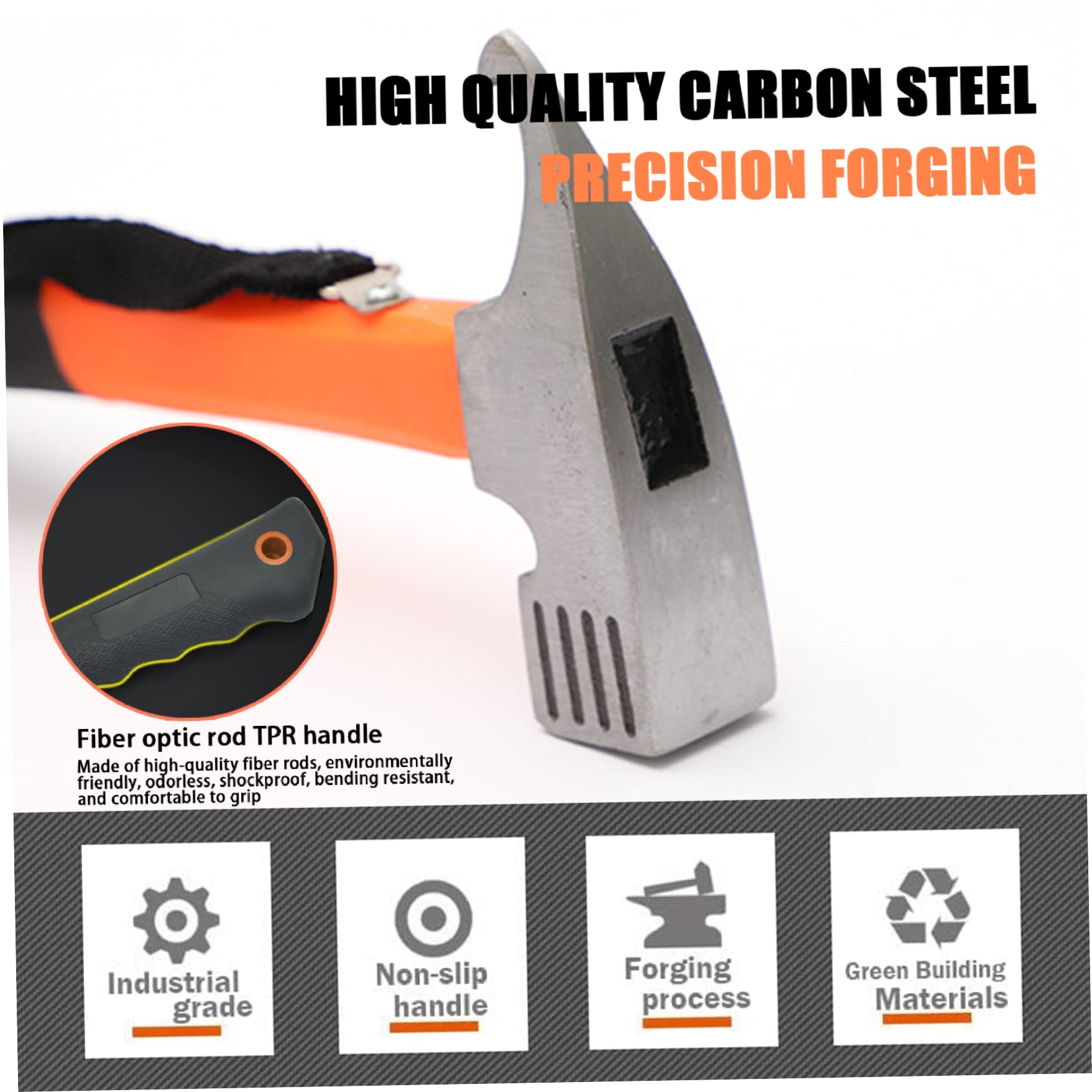 Martello Da Campeggio In Acciaio Carbonio - Multifunzione Con Estrazione Chiodi E Gancio - Foto 12