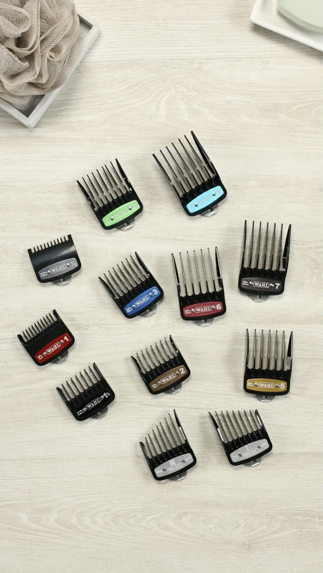 Wahl Genuine SECURE-SNAP Colored Metal Clip Guard Set, 12 Guards