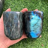 Vista 2 de WOWVITY Rare Blue Flash Labradorite Teacup, Labradorite Quartz Cup, Feldspar Spectrolite Drinking Cup, Mineral Handmade Gemstone Cup Gift for Mom