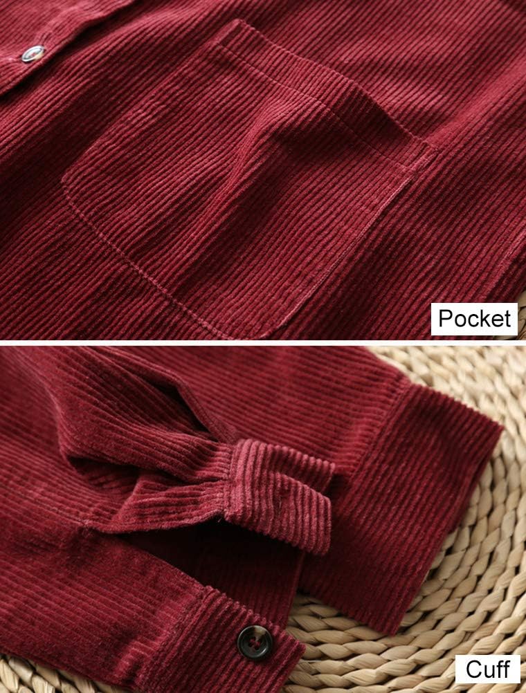 FTCayanz Women's Corduroy Shirt Jacket Casual Long Sleeve Coat Button Down Outerwear Tops - Image 4