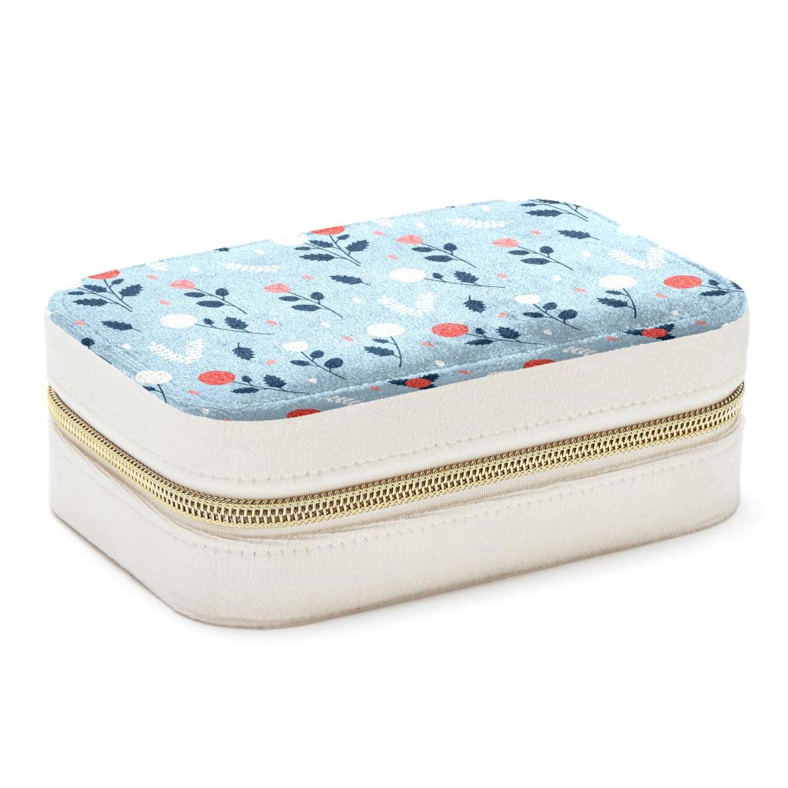 Boîte à bijoux de voyage fleurie pour organiser vos accessoires en week-end