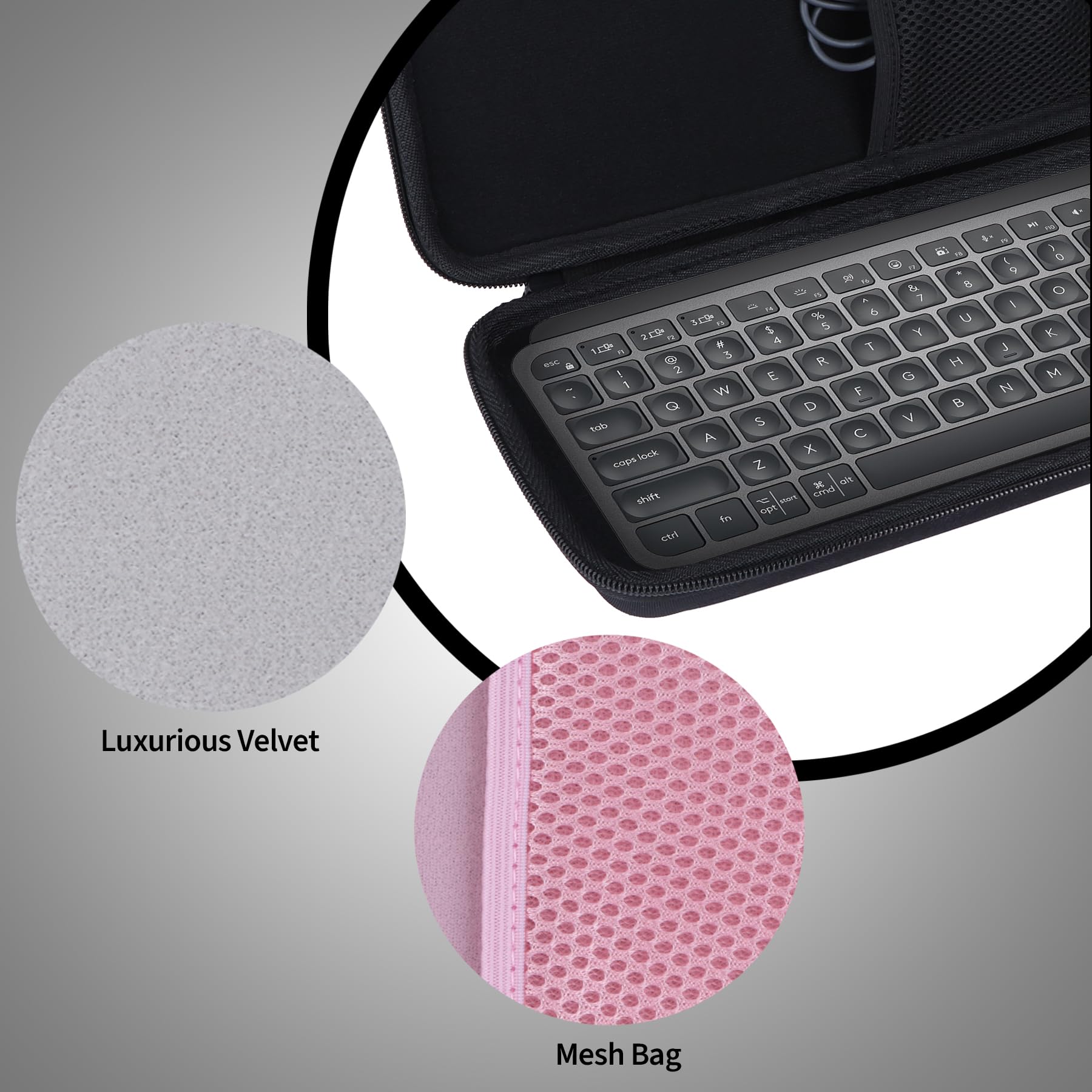Dur Étui de Protection Compatible avec Logitech MX Keys Mini Minimaliste Clavier (Noir)