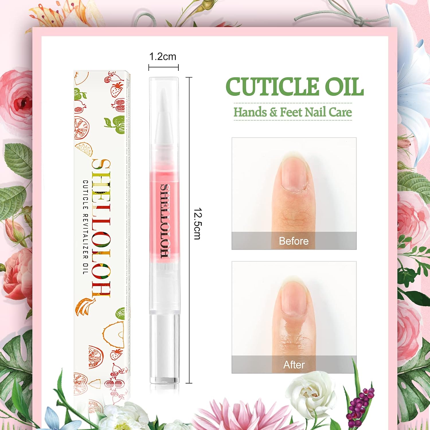 Shelloloh 6pcs Nail Cuticle Oil Pen for Nails,Nail Revitalizing Nutrition Oil Pen for Nail Treatment Care,Nail Softener and Strengthener,5ML/bottle : Everything Else