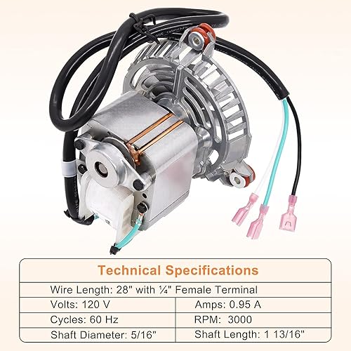 Miniatura 2 de Criditpid Repuesto 3-21-08639 Motor de soplador de combustión para Harman Accentra Insert, P35i, PF120 Estufas de Pellets, con aspas de ventilador