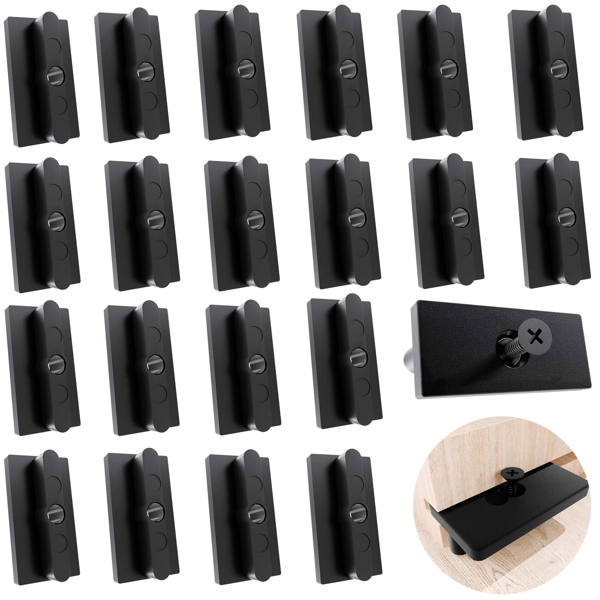 Photo 1 of 200pcs Hidden Fasteners Clips for Deck Universal Nylon Composite Decking Fasteners T Clips,Black Nylon Plastic T Clips with Metal Screws
