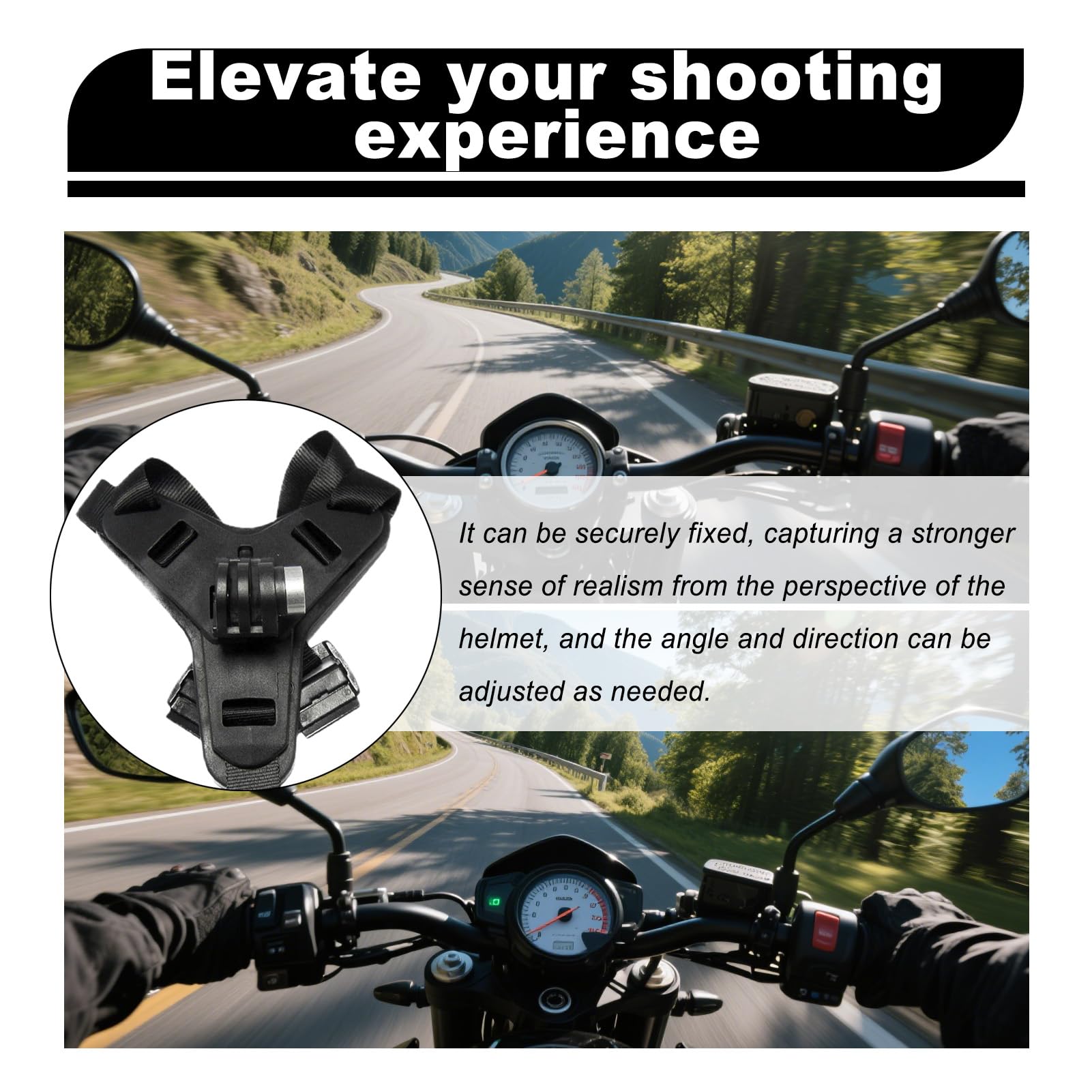 Kask motocyklowy, uchwyt pod brodę, antypoślizgowy uchwyt na kask, do GoPro Hero 13, 12, 11, 10, 9, 8, 7 Max Mini, do Insta360, X5, X4, X3, X2, do DJI Osmo Action 5, 4, 3