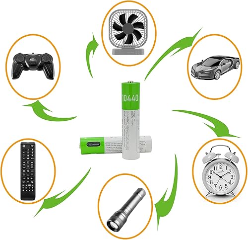 Vista 42 de Paquete de 4 baterías C, baterías recargables C, baterías de tamaño C de 5000 mWh, 4 unidades, baterías de iones de litio de 1.5 V, 4