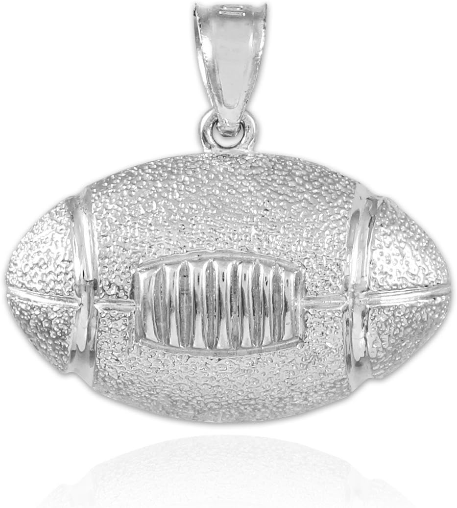 Sterling Silver Football Sports Charm Pendant