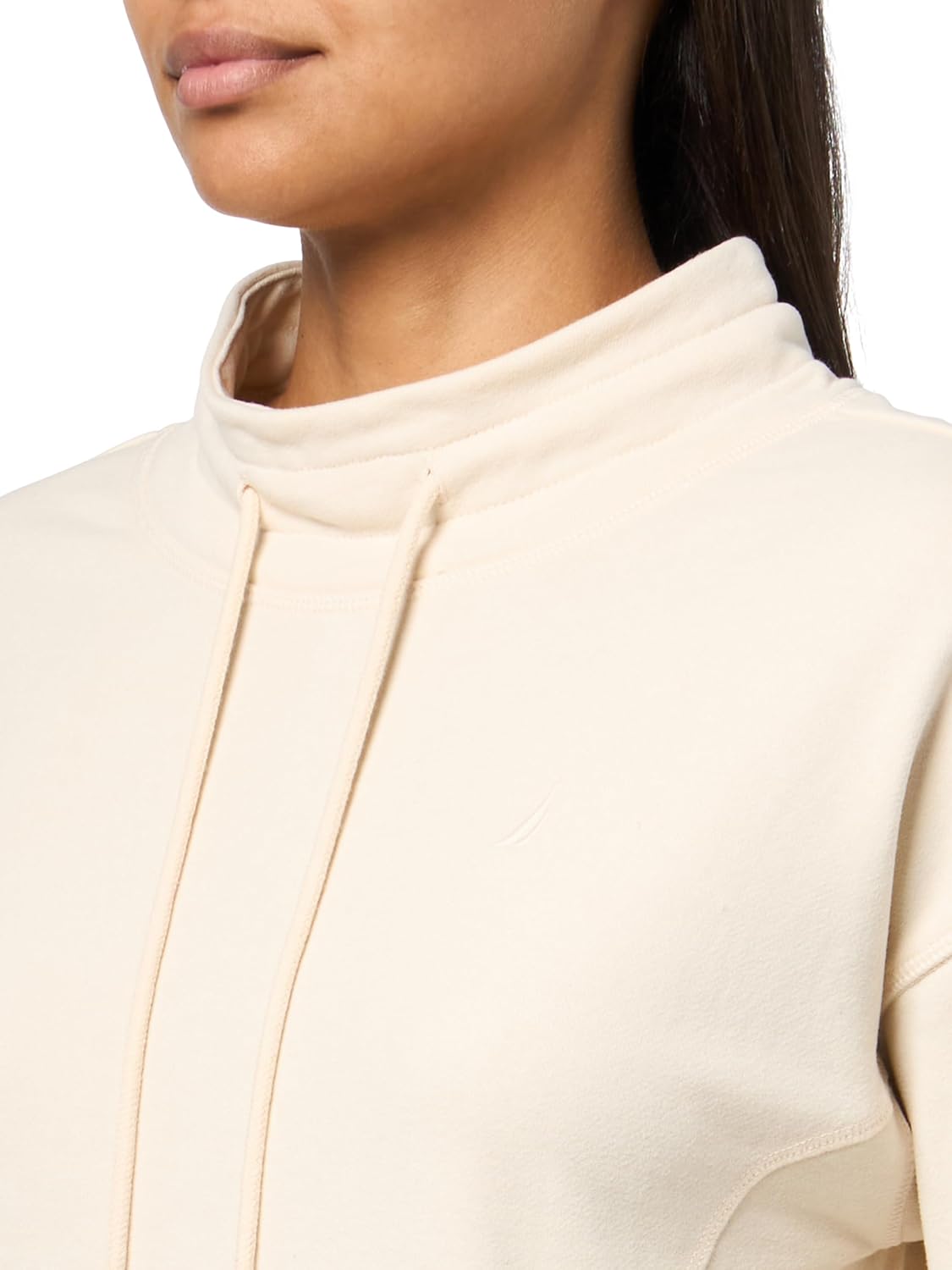 Nautica womens Long Sleeve Mock Neck Pullover Sweatshirt - Image 3