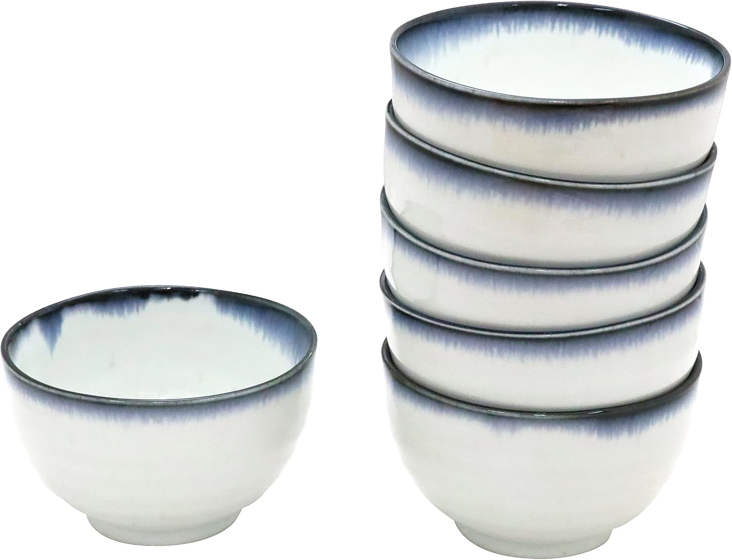 [Amazon.co.jp Exclusive] [Commercial Use] Set of Udon, Buckwheat and Set Meal Shops Classic Kiln Flame White Kiln 5.0 Favorite Bowls 3 Pieces